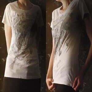 Vintage Y2K Hard Rock Couture Copenhagen Tee | Embellished Rhinestone Graphic